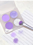 Yeknu  4-Color Eyeshadow Palette Cut Off Eye Makeup Purple Green Eye Shadow Glitter Pearly Colorful Eyeshadow Korean Eye Makeup Palette
