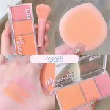 Yeknu  Korean Blush Pallete Expansive Color Brightening Face Contouring Shadow Blusher Long-lasting Tint Cheek Korean Makeup Cosmetics
