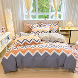 Yeknu  New 100 Cotton with Bed Cover Jet Small Fresh Blue Duvet Cover Skin Friendly Breathable Bedding AB Version Double-sided Use