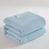 Yeknu  Cotton Honeycomb Towel Blanket 100 Cotton Lightweight Multi Purpose Single Double Bed Summer Comforter Nap Gift Use