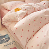 Yeknu  New cartoon pure cotton bed four-piece set four seasons skin-friendly girl heart bed sheet quilt cover student dormitory bedding