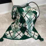 Yeknu Office Nap Blanket Nordic Style Sofa Towel Bed End Decorative Blanket Plaid Tassel Pendant Knitted Blanket