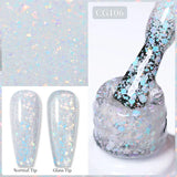 Yeknu  10ml Gold Glitter Gel Nail Polish Crystal Semi Permanent Soak Off UV Gel Varnish Nail Art Manicure Base Top Coat