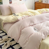 Yeknu  New Duvet Cover Super Soft Pure Color Wash Quilt Cover 4-piece Bedding Set 3-piece Dormitory 180x220 200x230 Skin-friendly