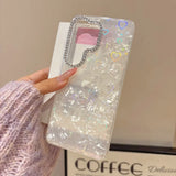 Yeknu  Glitter Aurora Butterfly Shell Case for Samsung Galaxy S25 S26 Ultra S24 Plus S23 FE A56 A55 A54 A16 A35 Laser Love Heart Cover