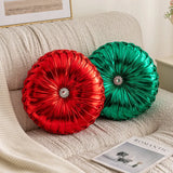 Yeknu  35cm Round Metallic Style Sofa Pillow Bay Window Futon Seat Cushion Pumpkin Seat Cushion for Couch Floor Throw Pillow