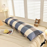Yeknu  Winter new milk fleece printed long throw pillow couple household double long pillow waist pillow