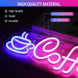 Yeknu  Coffee Neon Sign Light USB/Battery Led Neon Lamps for Bar Cafe Restaurant Party Art Wall Decor Window Hanging Night Lights