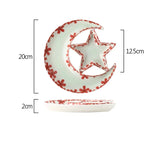 Yeknu  1PC Japanese Tableware Dumpling Plate with Vinegar Plate Creative Breakfast Ceramics Commercial Tableware Creative Household