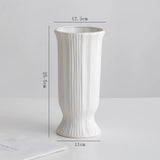 Yeknu  Nordic Style Wide Mouth Ceramic Flower Vase White Dry Flower  Flower Decoration Living Room Entrance Study Table Decoration