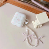 Yeknu  Girl Pink Floral Butterfly Suitable For Apple Earphone Protective Case Airpodspro2 wireless Bluetooth Earphone Case
