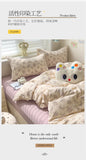 Yeknu 2025 new class A knitted cotton four-piece set, small fresh quilt cover, bed sheet floral dormitory three-piece set
