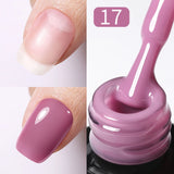 Yeknu  Rubber Base Gel Nail Polish Pink White Base Gel Top Coat Jelly Semi Transparen French Soak Off UV Nail Art Varnish