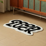 Yeknu  Chic Tufting Letters Bathroom Mat Soft Fluffy Carpet Message Bathmat Area Floor Pad Bedroom Doormat Aesthetic Home Room Decor