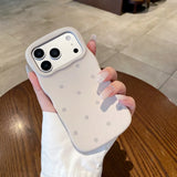 Yeknu  Fashion Wave Point Matte Candy Color Slim Case for iPhone 16 17 Pro Max Polka Dot Soft Silicone Shockproof Ultra Thin Cover