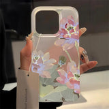 Yeknu  Flower Clear Phone Case For iPhone 16 Pro Case iPhone 13 15 17 11 12 14 Pro Max Plus 12 13 Mini Shockproof Silicone Soft Cover