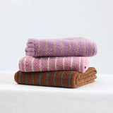 Yeknu  Retro Striped Pure Towels Soft Kindly-Skin Face Towel Bathroom Absorbent Face Adult Household Towels