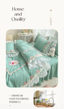 Yeknu Princess Style Korean Bed Skirt Bed Sheet Embroidered Ruffle Lace Quilt Cover Ins Bedding For Girls Luxury Home Textiles