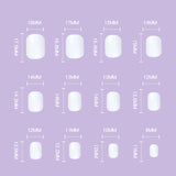 Yeknu  24Pcs Nude Pink False Nail Short Round Style Girl Nail Art Patch Stick on Finger Fake Nail Nude Color Warm Summer false nail