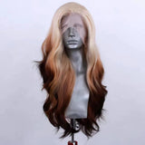 Yeknu   Blonde Roots Ombre Brown Lace Wig 613 Colored Lace Front Wigs for Black Women Natural Synthetic Hair Wigs Daily Use
