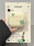 Yeknu  Wave Point Clover Pendant Suitable for Airpods4 Protective Cover Airpodspro Earphone Cover Wireless Bluetooth Airpods Pro