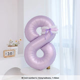 Yeknu  40-Inch Number Balloons for Birthday Photoaphy Props Boys Girls One Year Old Creme Purple Decorative Scene Arrangement