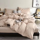 Yeknu  Four Seasons White Bedding Four-Piece Set 220x224 Luxury King Size Home Hotel Duvet Cover Sheet Pillowcase Hypoallergenic