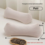 Yeknu 2025 new pure cotton three-dimensional triangular striped buckwheat pillow full buckwheat hull filling to protect cervical spine