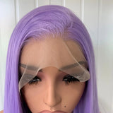 Yeknu  Light Purple Wig Long Silky Straight Synthetic Lace Front Wig Free Part Natural Hairline for Women Daily Party Heat Resistant