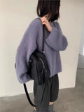 Yeknu  Knitted Autumn Pullover Sweater Women Korean Style Loose Pleated Fashion Ladies Sweaters Long Sleeve Casual Woman Sweater Tops