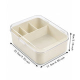 Yeknu  Large Capacity Hair Accessory Storage Box Dust Proof Transparent Desktop Organizer Multifunctional 4 Divided Compartments
