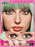 Yeknu  1Pair Color Contact Lenses for Blue Eyes Natural Pupils Green Ice Lenses Eye Color Contact Lens