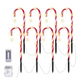 Yeknu  Christmas Candy Cane Lights 8 Modes Timer Remote Waterproof Battery Operated Pathway Marker Garden Landscape Decor Lawn Lights