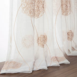 Yeknu  2 Panels Sheer Curtains Embroidered Window Tulle for Living Room Bedroom Drape Rod Pocket Voile Sheer Curtain Gauze Home Decor