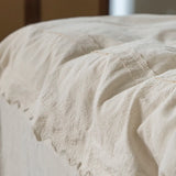 Yeknu 4/5Pcs French Vintage Bedding Sets 85% Cotton and 15% Linen Stitch Embroidery Double Bed Sheet Coverlet Quilt Cover Pillowcases