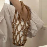Yeknu  Ins Internet Celebrity Water Cup Net Bag Hand-Woven Portable Handbag Milk Tea Coffee Cup Water Cup Set Travel Cup Set