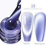 Yeknu  Gold Reflective Moonlight Gel Nail Polish Cat Magnetic Aurora Spar Glitter Semi-Permanant Varnish Nail Art Magnetic