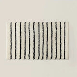 Yeknu  Long Tufting Stripe Bedroom Rug Chic Bathroom Mat Anti-Slip Bathmat Tub Side Carpet Area Floor Pad Doormat Home Room Decor
