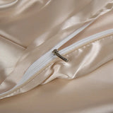 Yeknu  Luxury Mulberry Silk Duvet Cover Set High End Satin Solid Color Quilt Cover and Pillowcases Soft Silky King Size Comforter Cover