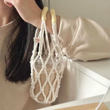 Yeknu  Ins Internet Celebrity Water Cup Net Bag Hand-Woven Portable Handbag Milk Tea Coffee Cup Water Cup Set Travel Cup Set