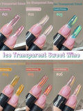 Yeknu  1-24pcs WS Summer Ice Transparents Pink Blue Glass Bead Cat Eye Gel Nail Polish 2025 New Style Nail Salon Nail Art Nail Supplies