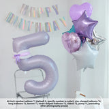 Yeknu  40-Inch Number Balloons for Birthday Photoaphy Props Boys Girls One Year Old Creme Purple Decorative Scene Arrangement