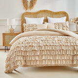 Yeknu  Duvet Cover Bedding Set Twin Double Queen King Size Single Couple Bed Duvets Quilt Cover Set Ruffles Princess Bed Linen 220x240