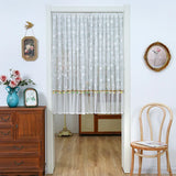 Yeknu  Lace Door Curtain Partition Blind Home Use Semi-Curtain Bedroom Bloing Curtain Entrance High-End ort Curtain Kitchen Hang...