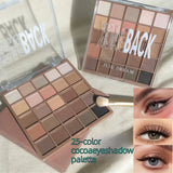 Yeknu  25 Color Eyeshadow Palette Waterproof Matte Glitter Long Lasting Blendable Multi Look Day Night Party Makeup