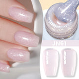 Yeknu  10ml Jelly Nude Gel Nail Polish Crystal Translucent Coffee Soak Off Semi-Permanent Varnish Base Top Coat Manicure