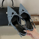 Yeknu  Street Style Sexy Buckle Strap Women Pumps Elegant Pointed Toe Thin High Heels Banquet Party Slingback Shoes