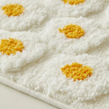 Yeknu  Soft Tufting Poached Eggs Bathroom Mat Bedroom Bedside Rug Carpet Doormat Floor Anti Slip Tidy Pad Aesthetic Home Room Decor