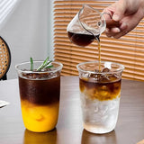 Yeknu  Cold Coffee Cups  Aesthetic Glass Cup Water Bottle Glasses for Drink Decorative Drinkware Cold Coffee Mug Cocktail Glass