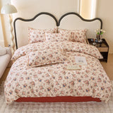 Yeknu Spring and summer pure cotton small fresh four-piece set, bedding sheet quilt cover, cotton student dormitory three-piece set